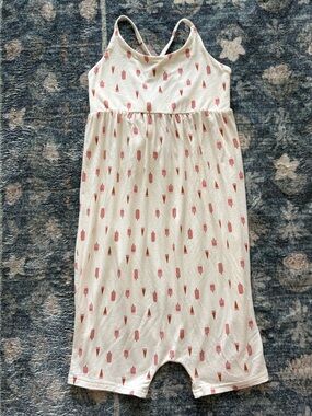 Babysprouts Ice Cream Summer Treats Print Bamboo Tie Back Romper Size 6T